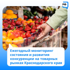 Ежегодный мониторинг состояния и развития конкуренции на товарных рынках Краснодарского края